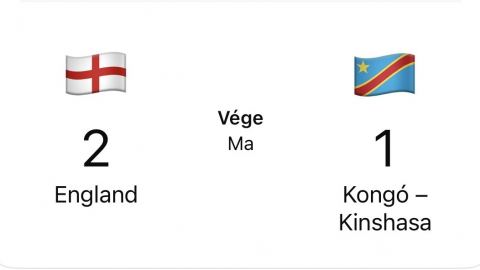 Fordított az angol válogatott, nyolcaddöntős a világbajnokságon.