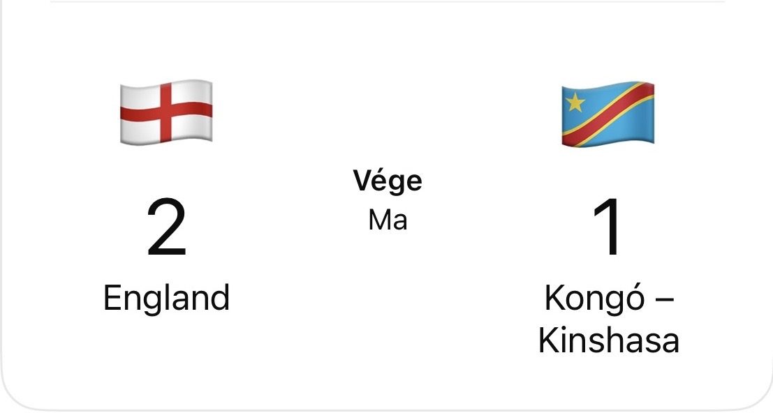 Fordított az angol válogatott, nyolcaddöntős a világbajnokságon.